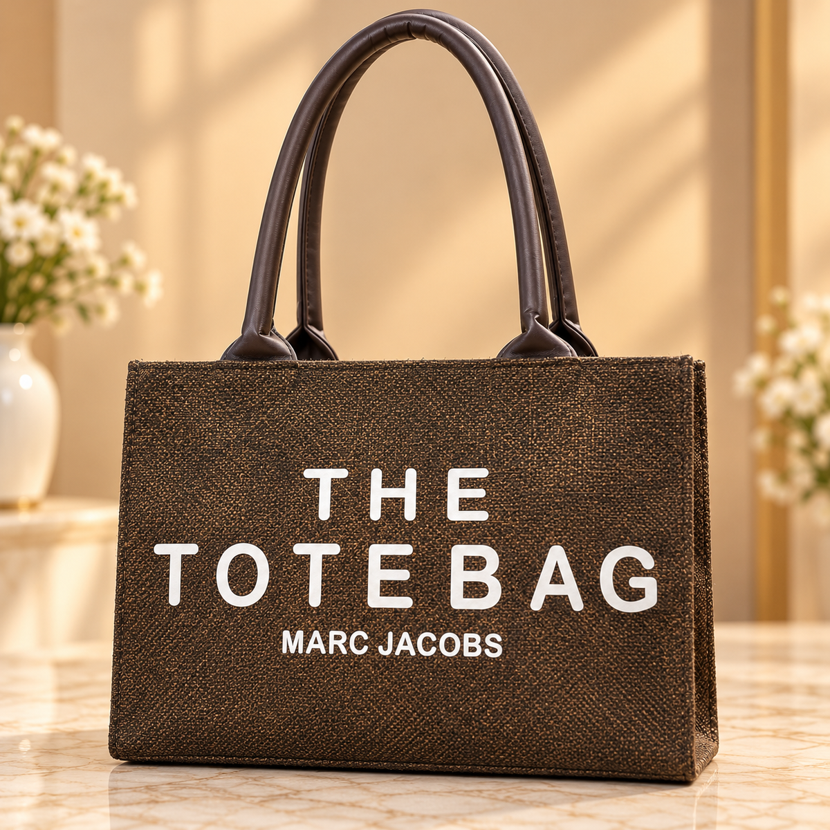 Brown Canvas Tote Bag – Marc Jacobs Style