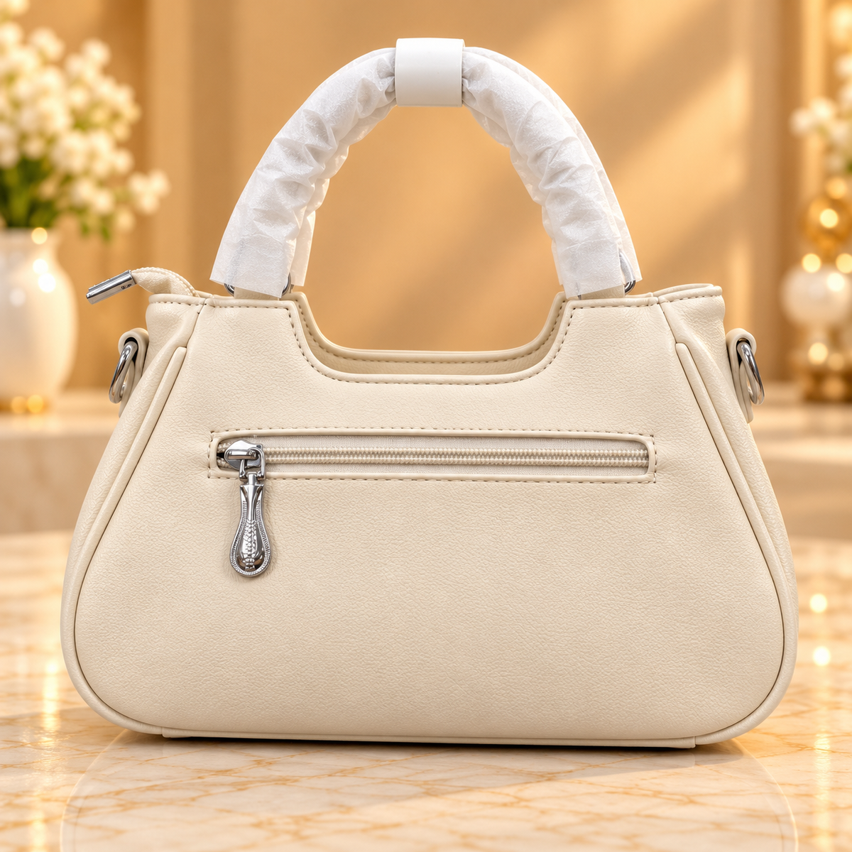 Elegant Imported Handbag – Ivory White