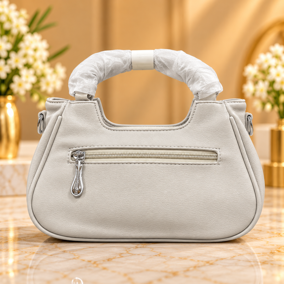 Elegant Light Grey Handbag for Women