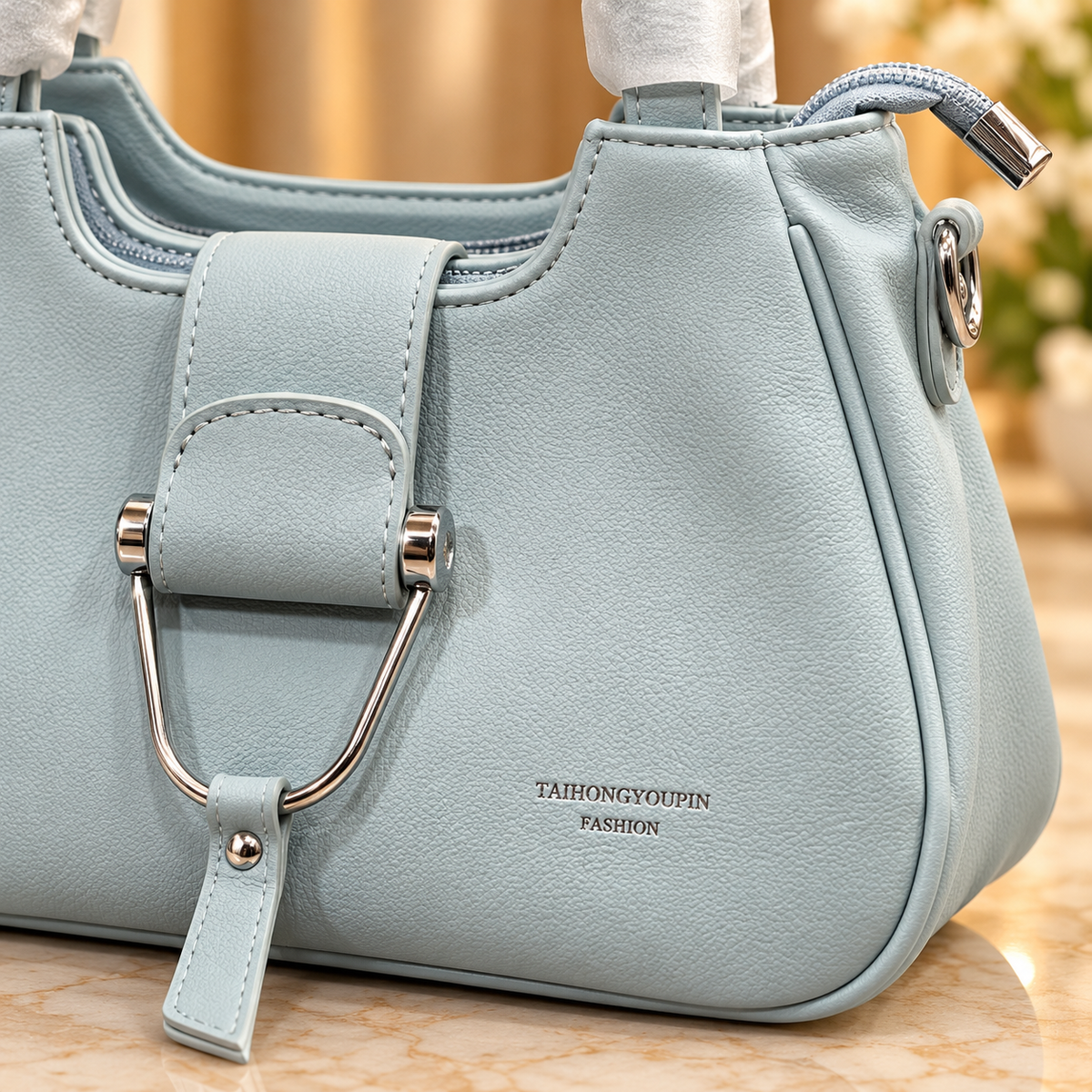 Imported Light Blue Ladies Handbag – Premium China Leather